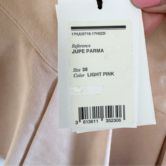 Isabel Marant Pink Mini Skirt Fluted Parma Pleated Faux-Suede Sz 6 - Picture 5 of 14